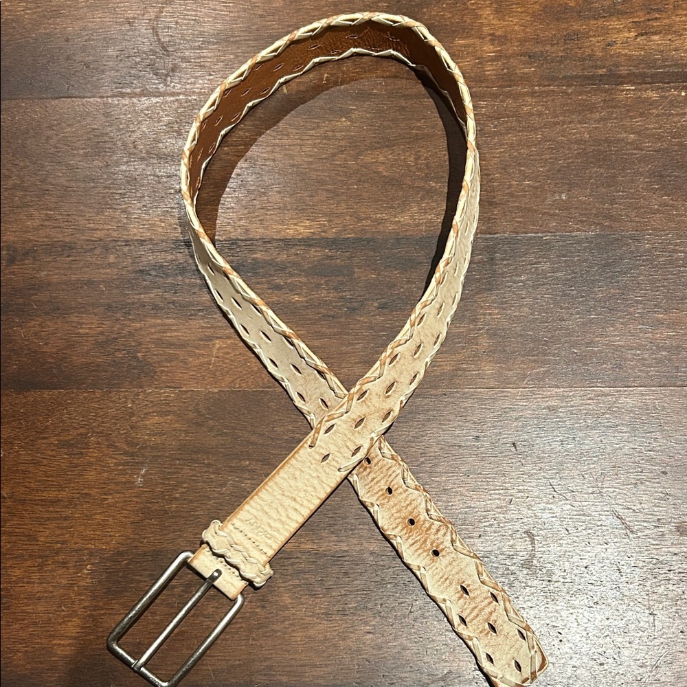 DKNY Beige Textured Belt